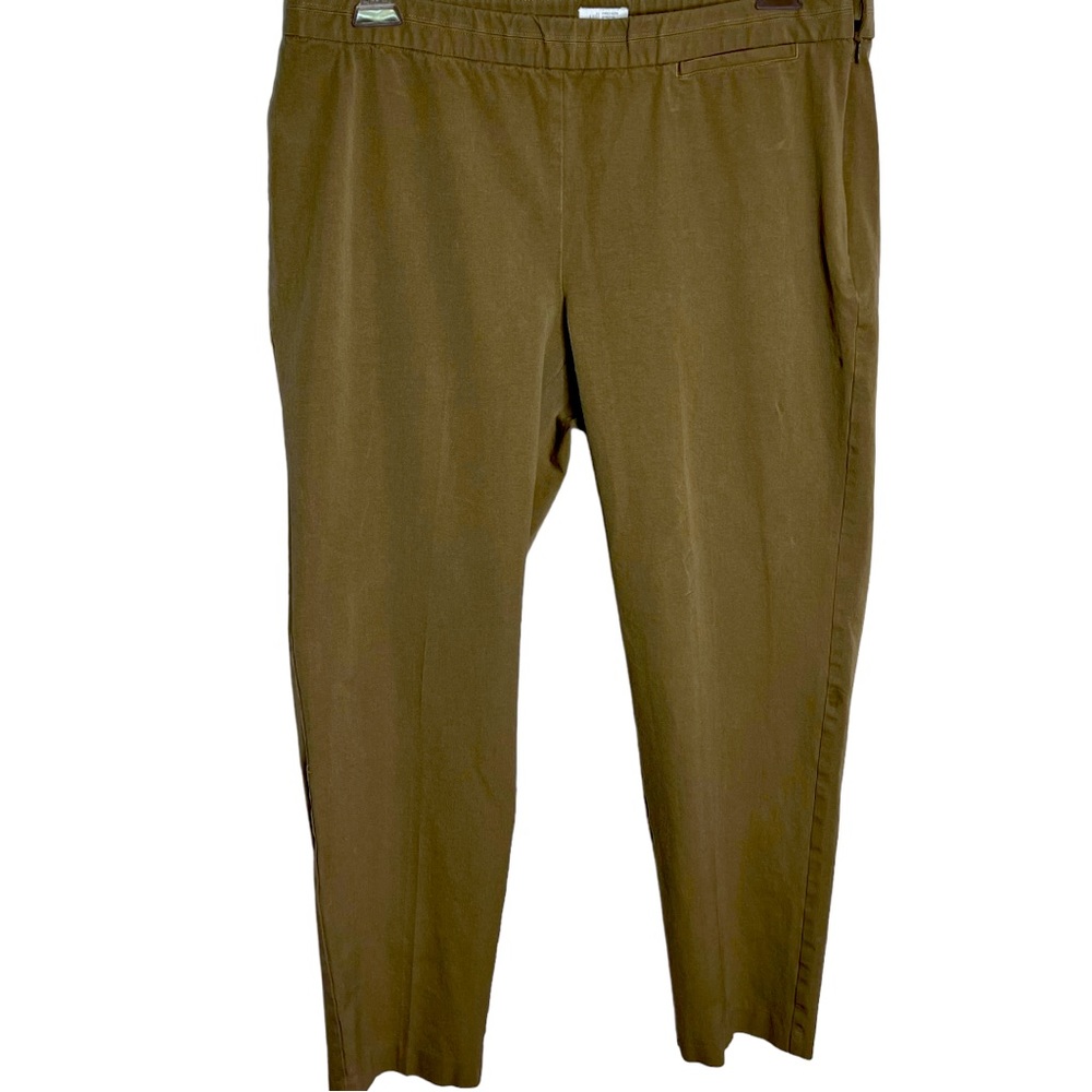 J JILL precision stretch cropped 27” tan side zip